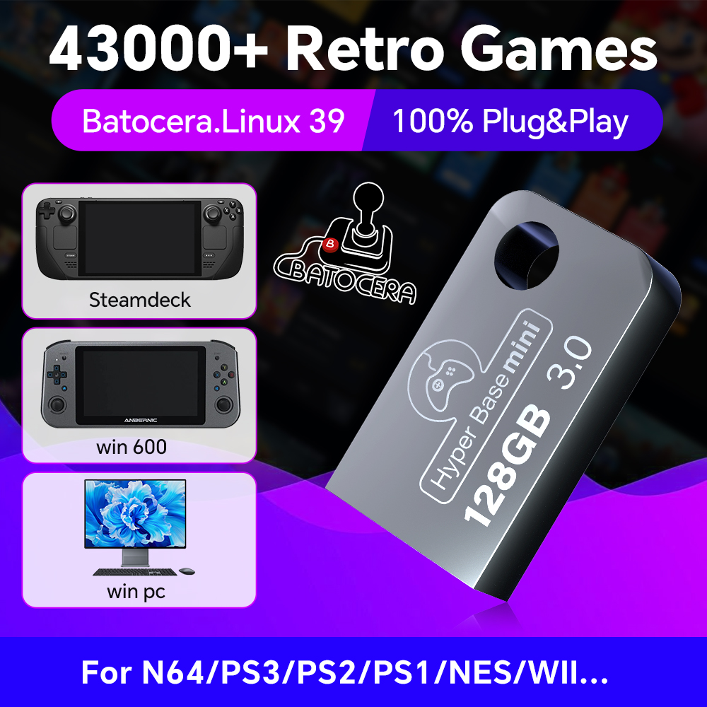 Retro Gaming N64 - Batocera 128G clé USB pour Windows