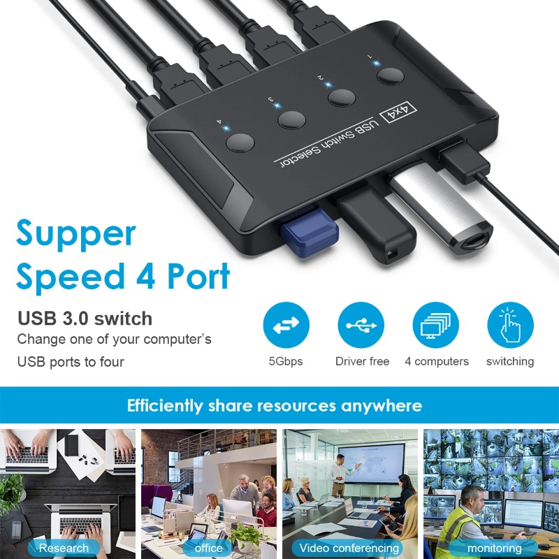 Commutateur KVM USB 3.0 4 entr - Controller Adapter Usb avis et prix